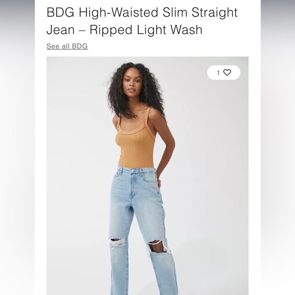 BDG urban outfitters size 25 slim straight leg jeans
